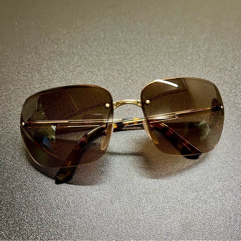 Prada Women's SPR63V SPR/63/V ZVN-6S1 Light Gold Fashion Square Sunglasses 62mm
